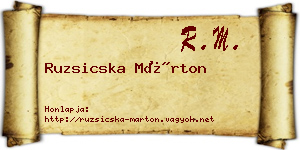Ruzsicska Márton névjegykártya
