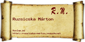 Ruzsicska Márton névjegykártya