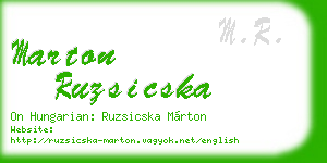 marton ruzsicska business card